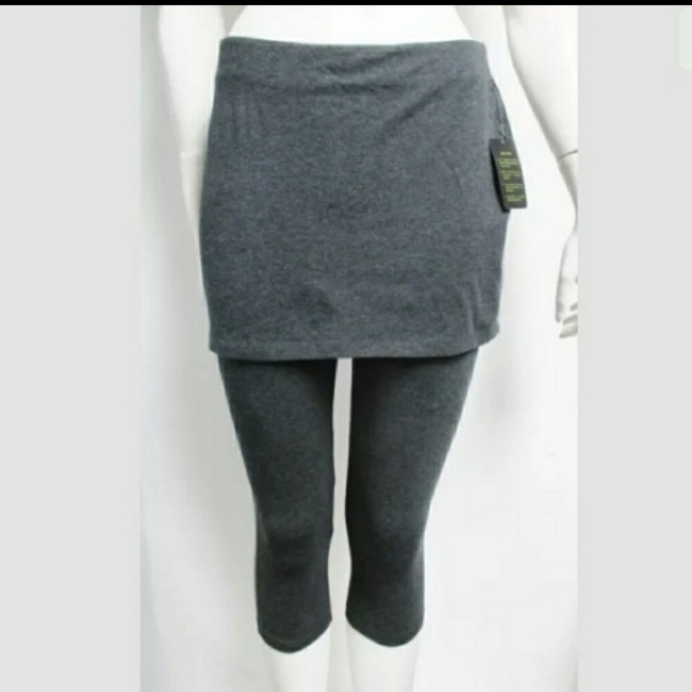 Skirted leggings capris fitness yoga spin barre